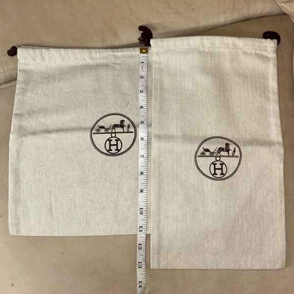 Hermes Cream and Brown Dust Bags - Picture 2 of 5